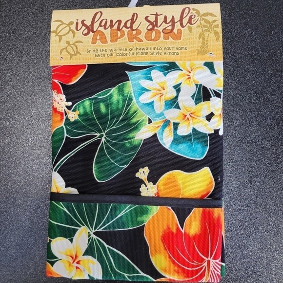 Island Style Vibrant Hawaiian Floral Apron - Picture 2 of 7